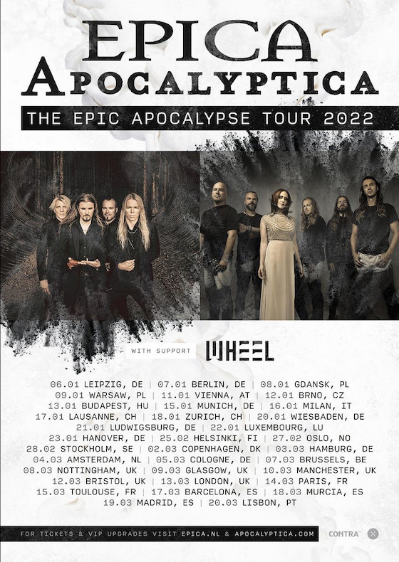 You are currently viewing EPICA, APOCALYPTICA, WHEEL – „Epic Apocalypse“ Tour erneut verschoben