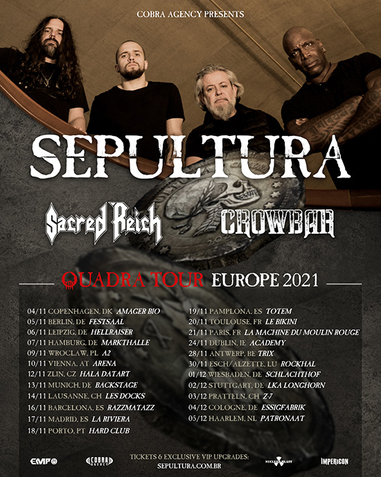 You are currently viewing SEPULTURA auf Tour mit SACRED REICH und CROWBAR