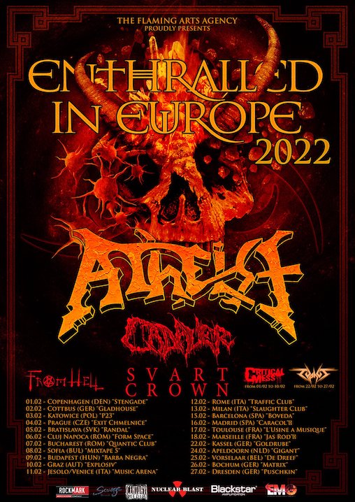 Read more about the article ENTHRALLED IN EUROPE Tour mit ATHEIST CADAVER, SVART CROWN und FROM HELL kommt doch!