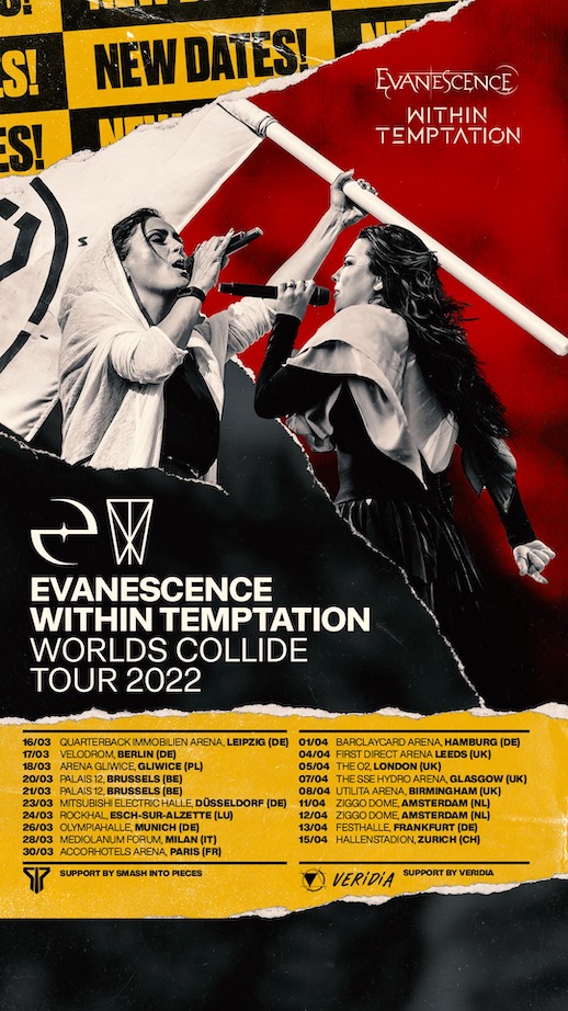 You are currently viewing WITHIN TEMPTATION und EVANESCENCE „Worlds Collide“ Tour – Neue Termine