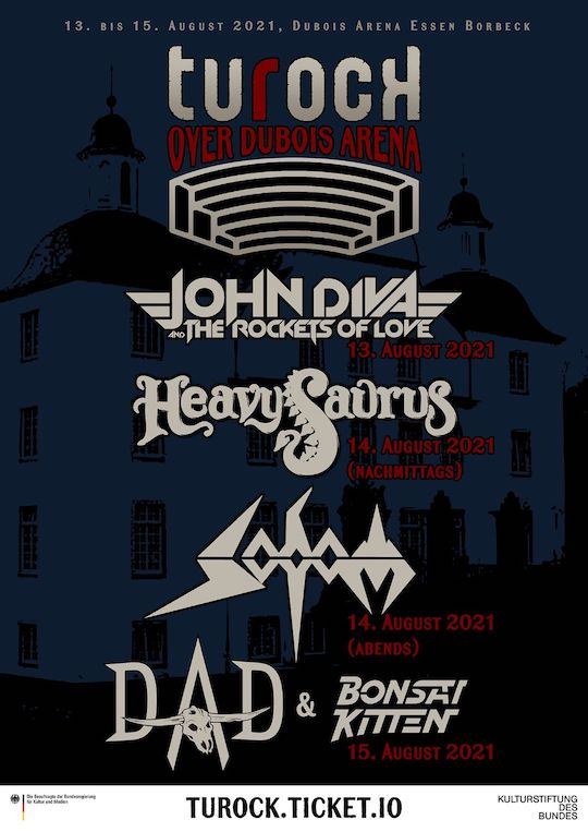 You are currently viewing TUROCK Over Dubois Arena – SODOM, D.A.D., JOHN DIVA, HEAVY SAURUS & BONSAI KITTEN