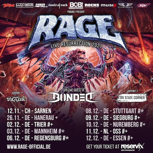 You are currently viewing RAGE & BONDED – “Live Resurrection Tour 2021” – Neue Termine bekannt gegeben