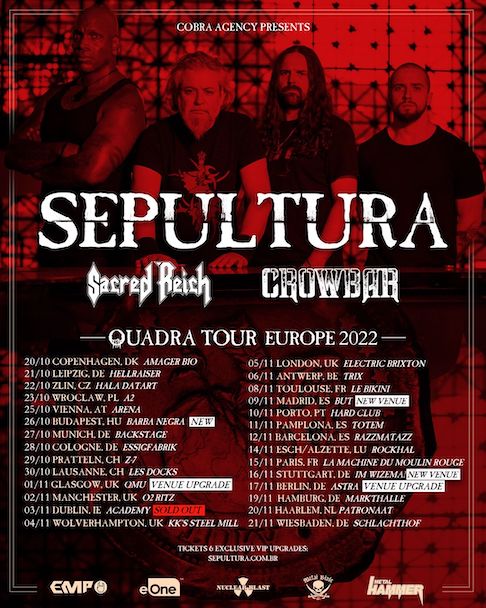 You are currently viewing SEPULTURA – “Quadra” Tour mit SACRED REICH & CROWBAR
