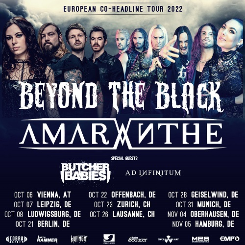 You are currently viewing BEYOND THE BLACK & AMARANTHE – verschieben Tour und präsentieren Special Guests