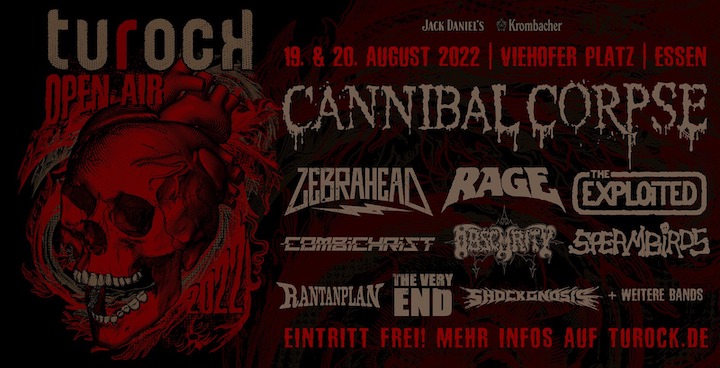 Read more about the article TUROCK Open Air kommt mit CANNIBAL CORPSE , COMBICHRIST, RAGE, EVILDEAD, EXPLOITED u.v.m