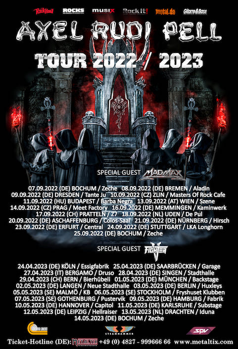 Read more about the article AXEL RUDI PELL  –  Gibt neue Tourdaten für 2022 und 23 bekannt