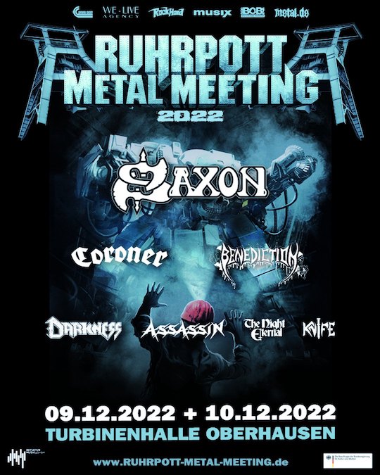 You are currently viewing RUHRPOTT METAL MEETING 22 gibt erste Bands bekannt – SAXON, CORONER, BENEDICTION u.a.