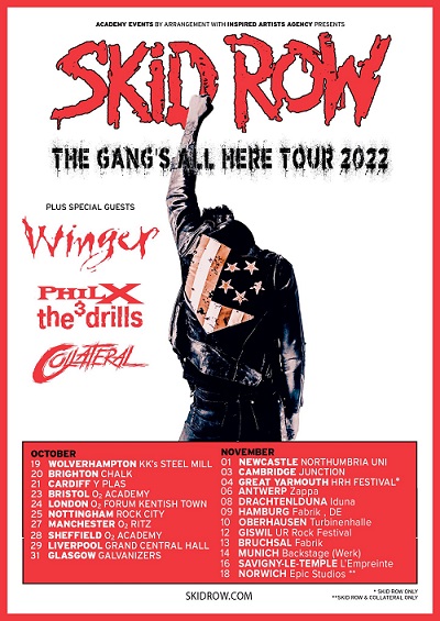 You are currently viewing SKID ROW – kündigen „The Gang’s All Here Tour 2022“ an