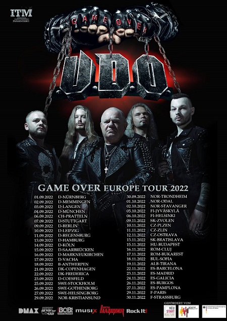 You are currently viewing U.D.O. – verkündet Verschiebung der „Game Over“ Tour in den Herbst