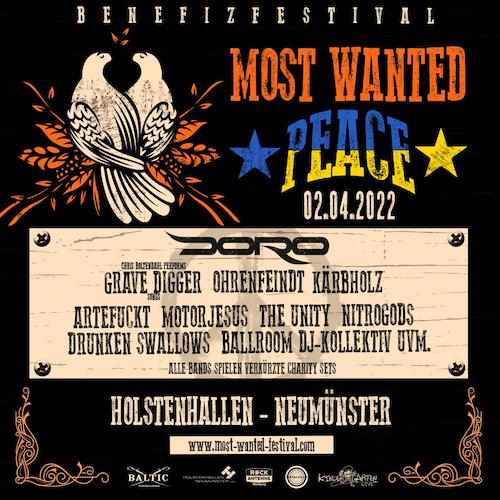 You are currently viewing Metal für ukrainische Kinder: “MOST WANTED: PEACE“ Festival  –  DORO, CHRIS BOLTENDAHL, OHRENFEINDT u.a.