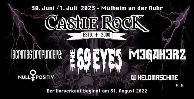 You are currently viewing CASTLE ROCK 2023 gibt erste Bands bekannt – THE 69 EYES, LACRIMAS PROFUNDERE, MEGAHERZ u.a.