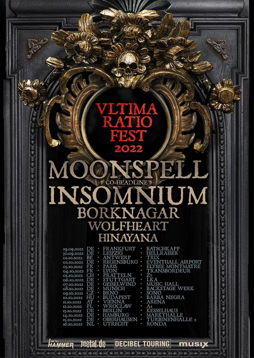 You are currently viewing „ULTIMA RATIO FEST“ 2022 – INSOMNIUM neuer Co-Headliner neben MOONSPELL!