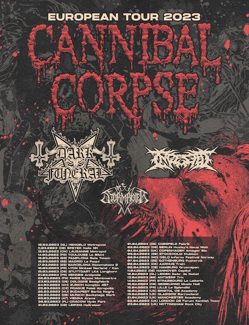You are currently viewing CANNIBAL CORPSE – Kommen auf Euro-Tour mit DARK FUNERAL, INGESTED & STORMRULER