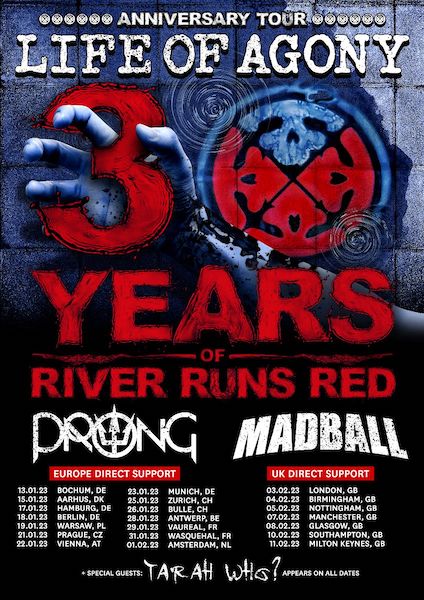 You are currently viewing LIFE OF AGONY  –  Verkünden “30 Years of River Runs Red” Tour mit PRONG und MADBALL