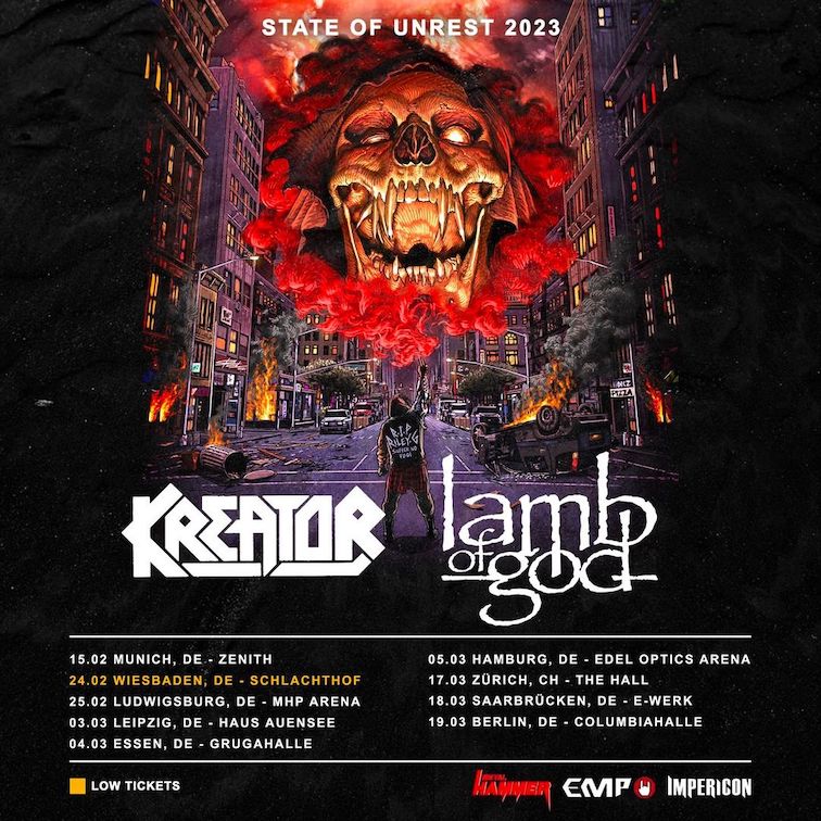 You are currently viewing KREATOR & LAMB OF GOD verlegen ihre “State of Unrest” Tour