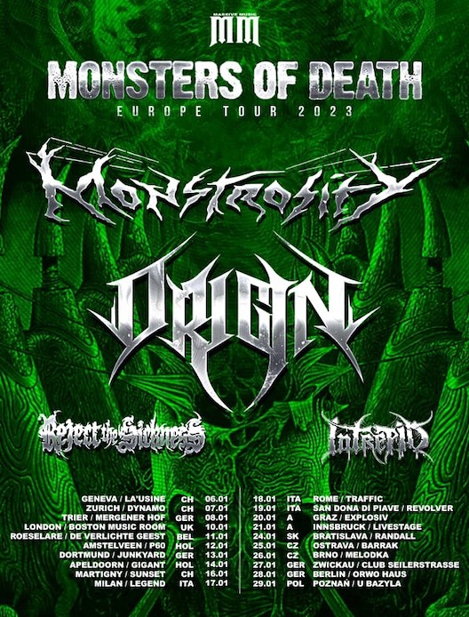 You are currently viewing MONSTROSITY & ORIGIN  – „Monsters Of Death“ European Tour angekündigt