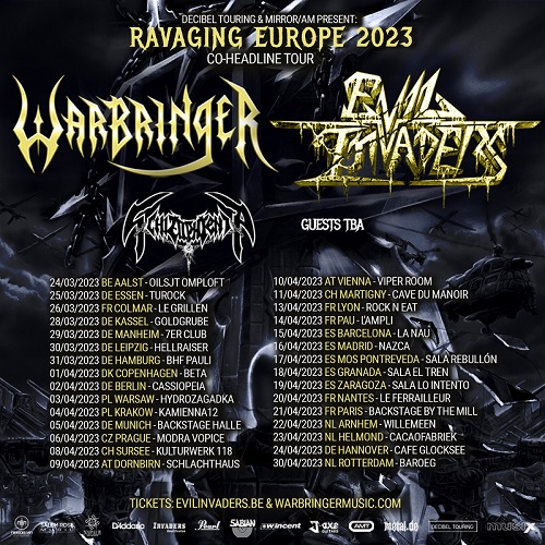 You are currently viewing WARBRINGER, EVIL INVADERS, SCHIZOPHRENIA – „Ravaging Europe“ Tour 2023 angekündigt