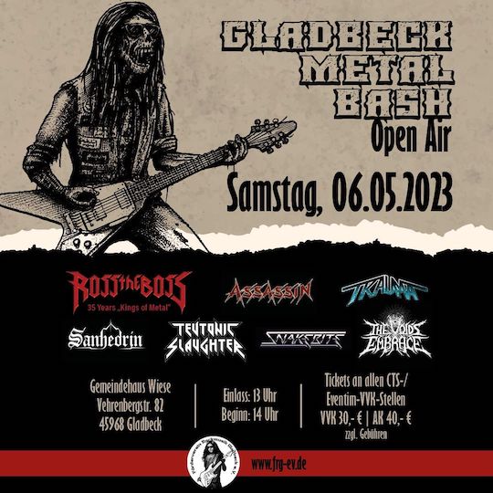 You are currently viewing Gladbeck Metal Bash Open Air 2023 – ROSS THE BOSS, ASSASSIN, TRAUMA u.a.