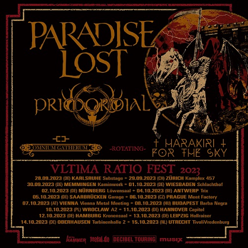 You are currently viewing „ULTIMA RATIO FEST“ 2023 – PARADISE LOST, PRIMORDIAL, OMNIUM GATHERUM und HARAKIRI FOR THE SKY