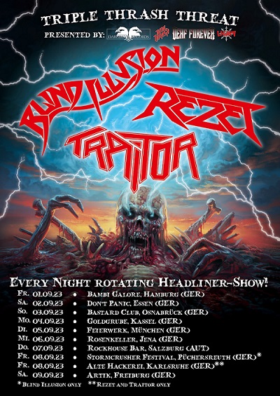 You are currently viewing BLIND ILLUSION, TRAITOR, REZET – „TRIPLE THRASH THREAT“ Tour angekündigt