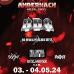 Andernach Metal Days  2024 – Erste Bands: U.D.O., DIE APOKAYLPTISCHEN REITER, PHIL CAMPBELL u.a.
