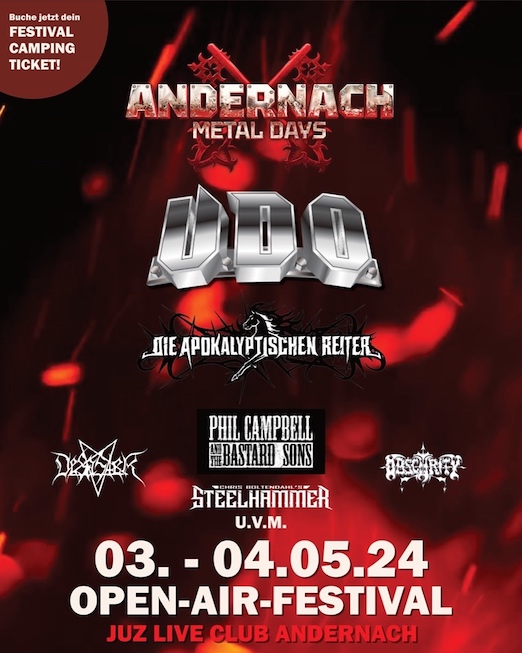 You are currently viewing Andernach Metal Days  2024 – Erste Bands: U.D.O., DIE APOKAYLPTISCHEN REITER, PHIL CAMPBELL u.a.