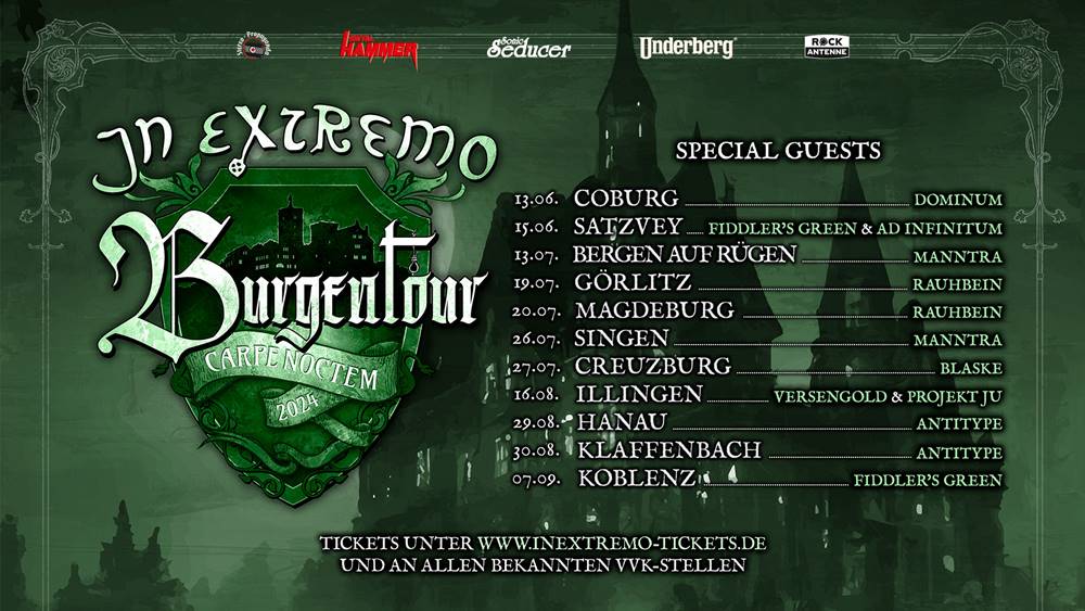 You are currently viewing IN EXTREMO – “Carpe Noctem Burgentour” 2024 mit neuem Termin