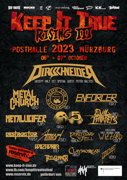 You are currently viewing KEEP IT TRUE “Rising 3” angekündigt – DIRKSCHNEIDER, METAL CHURCH u.v.m.