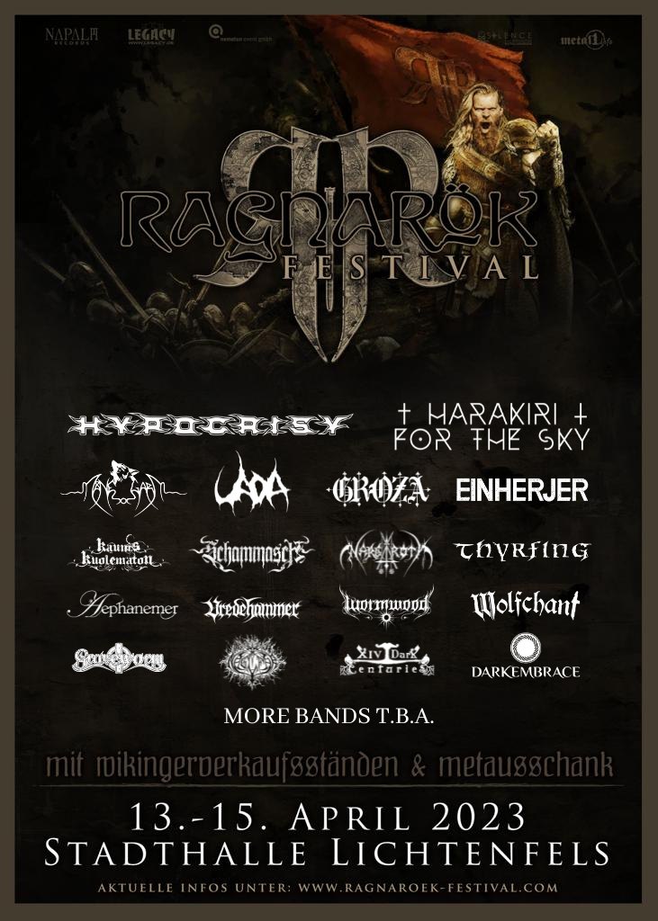 You are currently viewing RAGNARÖK Festival 2023 gibt Bands bekannt: HYPOCRISY, HARAKIRI FOR THE SKY MANEGARM uv.m.