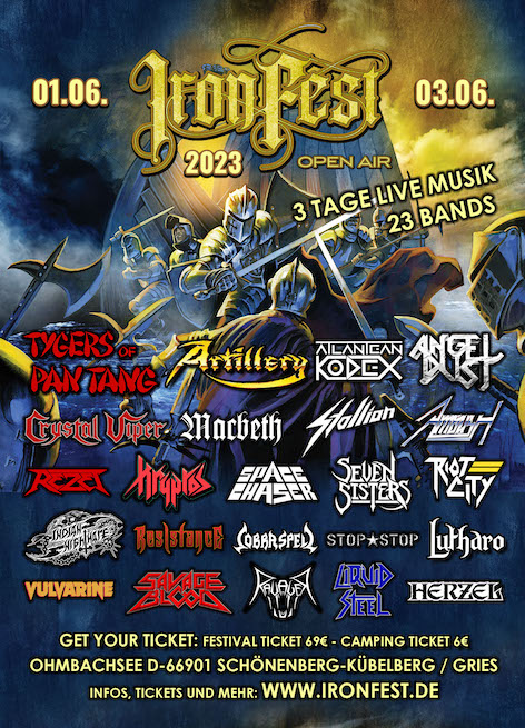You are currently viewing IRON FEST Open Air 2023 – TYGERS OF PAN TANG, ARTILLERY, CRYSTAL VIPER u.v.m.