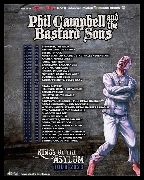 You are currently viewing PHIL CAMPBELL AND THE BASTARD SONS – „Kings Of The Asylum Tour“ 2023 angekündigt