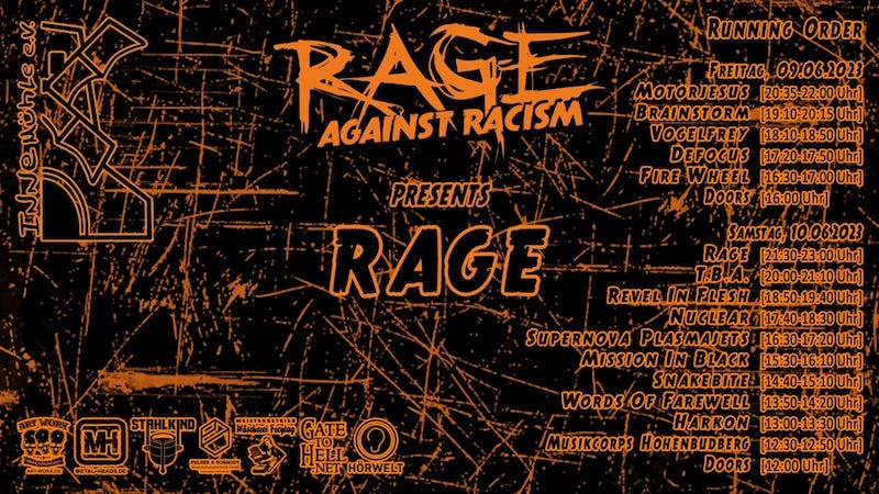 You are currently viewing RAGE AGAINST RACISM – THRESHOLD, RAGE, MOTORJESUS, BRAINSTORM u.a.