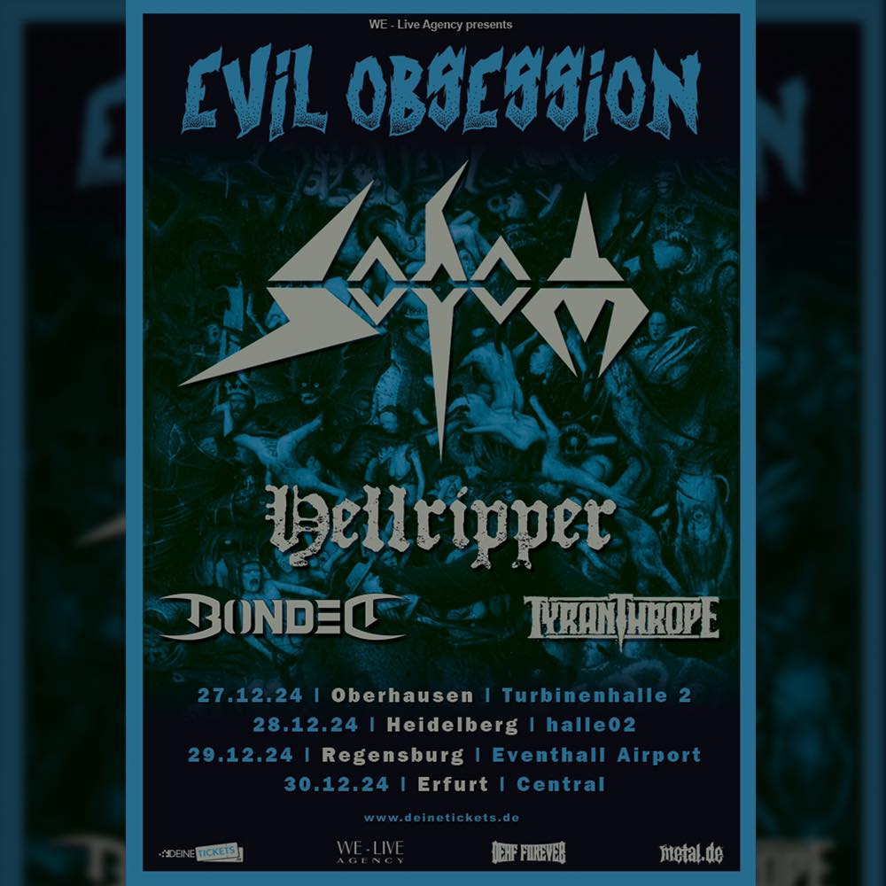 Read more about the article SODOM – `Evil Obsession` Tour 2024 mit HELLRIPPER, BONDED & TYRANTHROPE
