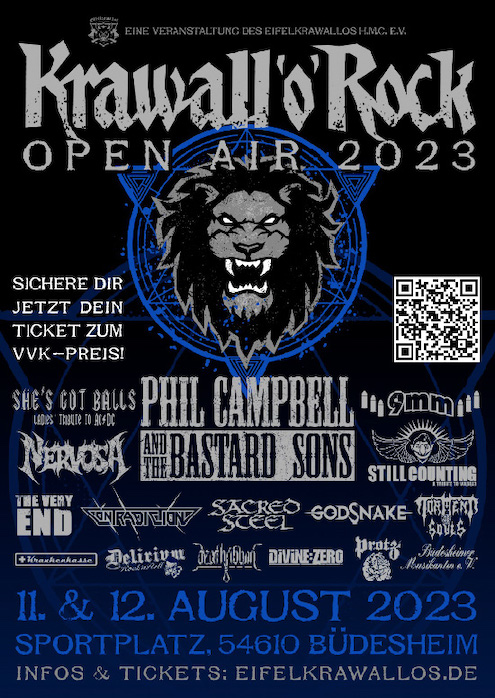 You are currently viewing KRAWALL’O’ROCK Open Air – Mit PHIL CAMPBELL, NERVOSA, SACRED STEEL u.v.m.