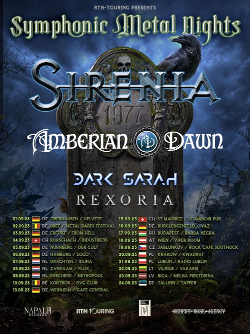 You are currently viewing SIRENIA, AMBERIAN DAWN, DARK SARAH, REXORIA – „Symphonic Metal Nights“ angekündigt