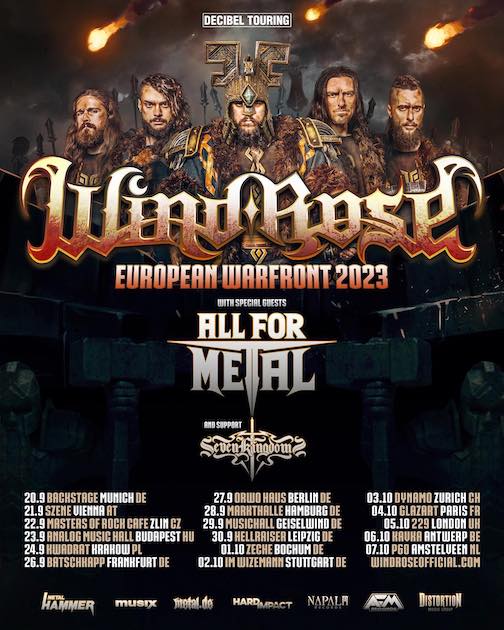 Read more about the article WIND ROSE,  ALL FOR METAL & SEVEN KINGDOMS –  „European Warfront“ Tourpläne