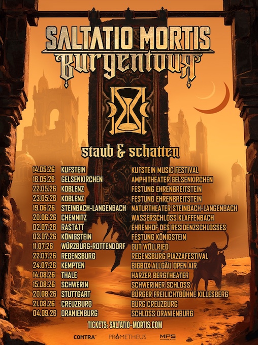 Du betrachtest gerade SALTATIO MORTIS – BURGENTOUR 2026 – STAUB & SCHATTEN steht an