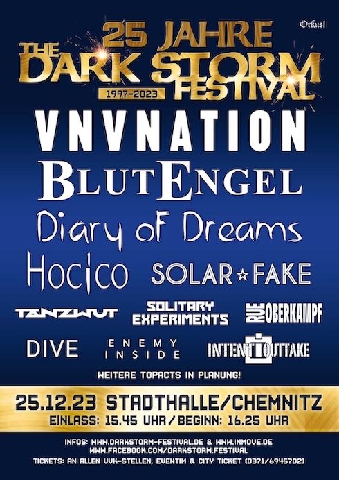 You are currently viewing DARK STORM FESTIVAL –Jubiläumsausgabe: VNV NATION, SOLAR FAKE, DIARY OF DREAMS
