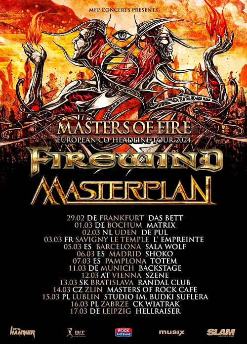 You are currently viewing FIREWIND, MASTERPLAN – „Masters Of Fire“ European Co-Headline Tour 2024 vermeldet