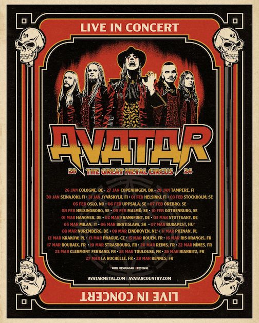 You are currently viewing AVATAR – `The Great Metal Circus Tour` 2024 bekannt gegeben
