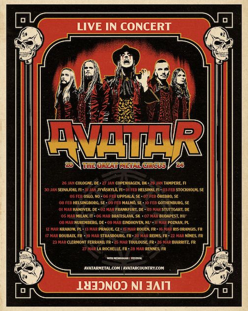 Read more about the article AVATAR – `The Great Metal Circus Tour` 2024 bekannt gegeben