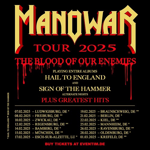 You are currently viewing MANOWAR – Kündigen neues Album und „The Blood Of Our Enemies“ Tour für Anfang 2025 an