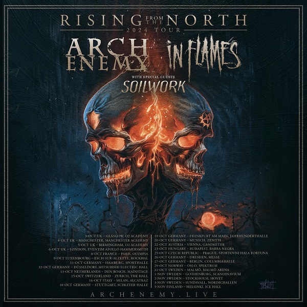 You are currently viewing ARCH ENEMY, IN FLAMES, SOILWORK – RISING FROM THE NORTH TOUR 2024