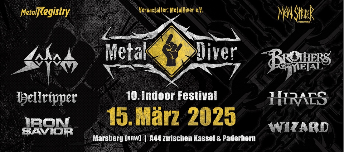 You are currently viewing Metal Diver Festival 2025  – Mit SODOM, BROTHERS OF METAL, HELLRIPPER u.a. angekündigt