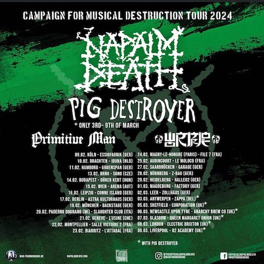 You are currently viewing NAPALM DEATH – “Campaign for Musical Destruction” Europatour 2024