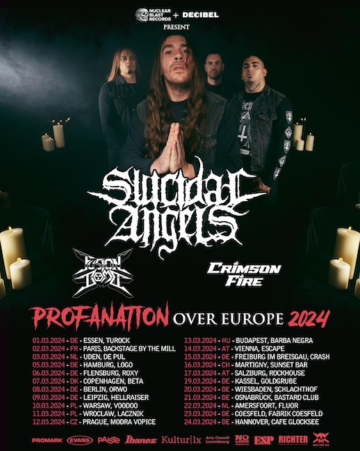 Read more about the article SUICIDAL ANGELS – kündigen Europatournee mit FUSION BOMB & CRIMSON FIRE an