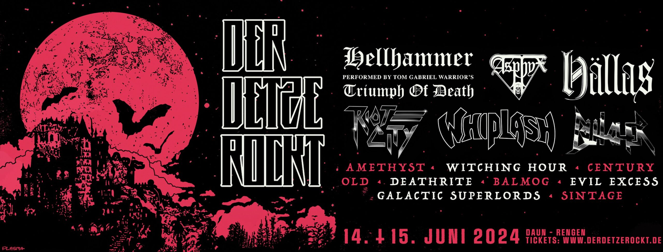 Read more about the article Der Detze Rockt Festival 2024  –  Bandupdate mit HÄLLAS, WHIPLASH u.A.