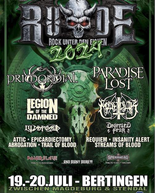 You are currently viewing RUDE Festival 2024  – PARADISE LOST, PRIMORDIAL, LEGION OF THE DAMNED, MARDUK u.v.m.