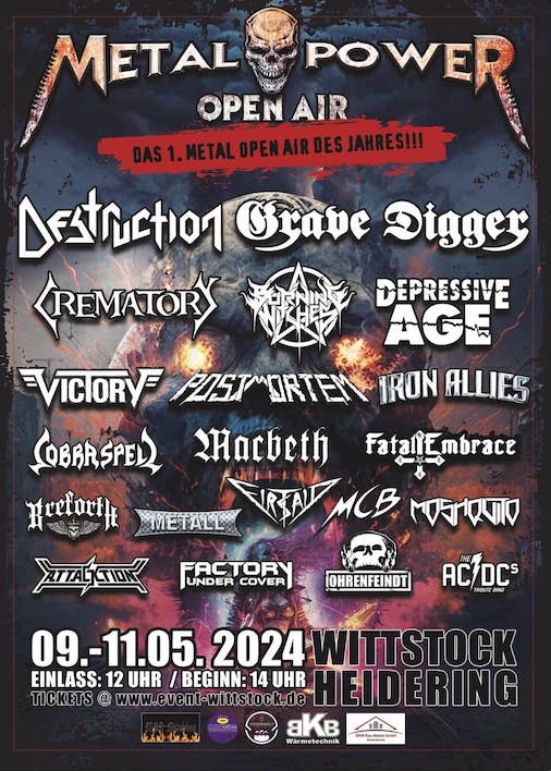 You are currently viewing METAL POWER Open Air 2024 – GRAVE DIGGER, DESTRUCTION, BURNING WITCHES u.a.