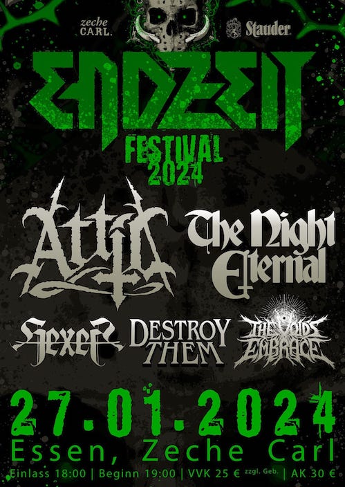 You are currently viewing Endzeit Festival 2024 – ATTIC, THE NIGHT ETERNAL, DESTROY THEM u.a.